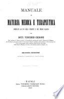 Manuale di materia medica e terapeutica