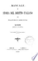 Manuale di storia del diritto italiano