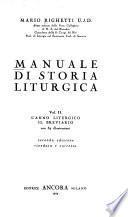 Manuale di storia liturgica: L'anno liturgico. Il breviario 2d. ed. riv. e corr. 1955