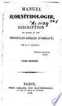 Manuel d'ornithologie, ou description des genres et des principales espèces d'oiseaux