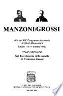 Manzoni/Grossi: Nel bicentenario della nascita di Tommaso Grossi