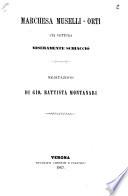 Marchesa Muselli-Orti cui vettura miseramente schiacciò meditazioni di Gio. Battista Montanari