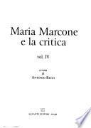 Maria Marcone e la critica