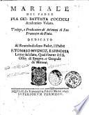 Mariale del padre fra Gio. Battista Coccioli accademico velato ...