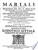 Mariale Del Padre Mavrilio Di S. Britio Eremitano Scalzo Agostiniano della Congregatione d' Italia
