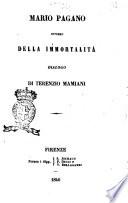 Mario Pagano ovvero della immortalità dialogo di Terenzio Mamiani