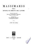 Massimario della rivista di diritto del lavoro