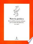 Materia giudaica. Rivista dell'Associazione italiana per lo studio del giudaismo (2001)