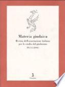 Materia giudaica. Rivista dell'Associazione italiana per lo studio del giudaismo (2004) vol. 1-2
