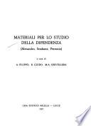 Materiali per lo studio della dipendenza