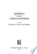 Materiali per un corpus iudiciorum