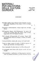 Materiali per una storia della cultura giuridica