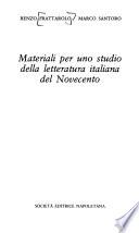 Materiali per uno studio della letteratura italiana del Novecento