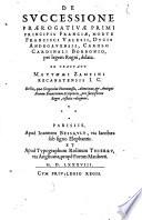 Matthaei Zampini De successione praerogativae primi principis Franciae