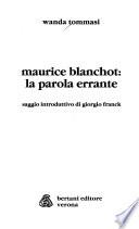 Maurice Blanchot, la parola errante