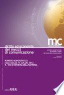 MC Diritto ed economia dei mezzi di comunicazione