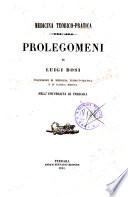 Medicina teorico-pratica. Prolegomeni