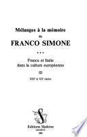 Mélanges à la mémoire de Franco Simone