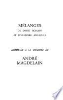 Mélanges de droit romain et d'histoire ancienne
