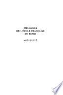 Mélanges de l'Ecole française de Rome
