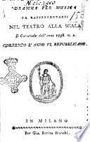 Meleagro dramma per musica da rappresentarsi nel teatro alla Scala il Carnevale dell'anno 1798. ..