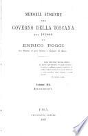 Memoire storiche del governo della Toscana nel 1859-60