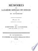 Mémoires de l'Académie Impériale des Sciences de St. Pétersbourg