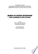 Memor fui dierum antiquorum