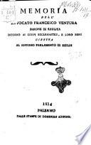 Memoria dell'avvocato Ventura barone diRaulica intorno ai corpi ecclesiastici, e loro beni diretta al supremo Parlamento di Sicilia