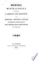 Memoria Mineralogica Sopra L'Arenaria Del Bellunese