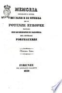Memoria riguardante il sistema di pace che le potenze europee praticano con le reggenze di barberia del generale Forteguerri