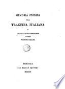 Memoria storica sulla tragedia italiana di Giuseppe Cooper-Walker inglese, versione italiana