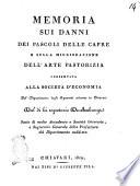 Memoria sui danni dei pascoli delle capre e sulla migliorazione dell'arte della pastorizia presentata alla società d'economia del dipartimento degli apennini sedeente in Chiavari dal di lei segretario De-Ambrosya
