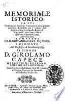 Memoriale istorico, in cui per modo di giornale si narrano li principali avvenimenti succeduti per l'entrata dell'armi austriache in questo Regno di Napoli nell'anno 1707. fino a' quartieri d'Inverno presi dalle medesime, composto da D. Giovambatista Pujadies, ..