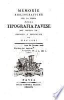 Memorie bibliografiche per la storia della tipografia pavese del secolo XV.