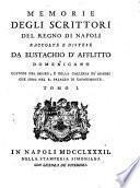 Memorie degli scrittori del regno di Napoli
