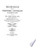 Memorie degli scrittori e letterati parmigiani