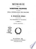 Memorie degli scrittori Filippini o sieno Della Congregazione di S. Filippo Neri raccolte dal marchese di Villarosa