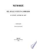Memorie del R. Istituto lombardo di scienze, lettere ed arti