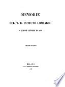Memorie del R. Istituto lombardo di scienze, lettere ed arti