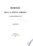 Memorie del R. Istituto lombardo di scienze, lettere ed arti