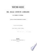 Memorie del Reale Istituto lombardo di scienze e lettere
