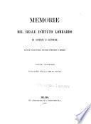 Memorie del Reale Istituto lombardo di scienze e lettere