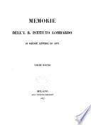 Memorie del Reale istituto lombardo di scienze, lettere ed arti