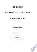 Memorie del Reale istituto veneto di scienze, lettere ed arti