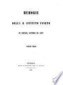 Memorie del Reale veneto istituto di scienze, lettere ed arti