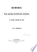 Memorie del Reale veneto istituto di scienze, lettere ed arti