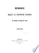 Memorie del Reale veneto istituto di scienze, lettere ed arti