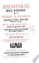Memorie del regno di Pietro il Grande Imperadore di Russia, Padre della Patria ec. ec. ec..