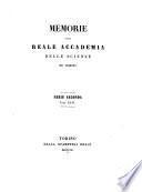 Memorie dell'Accademia delle Scienze di Torino